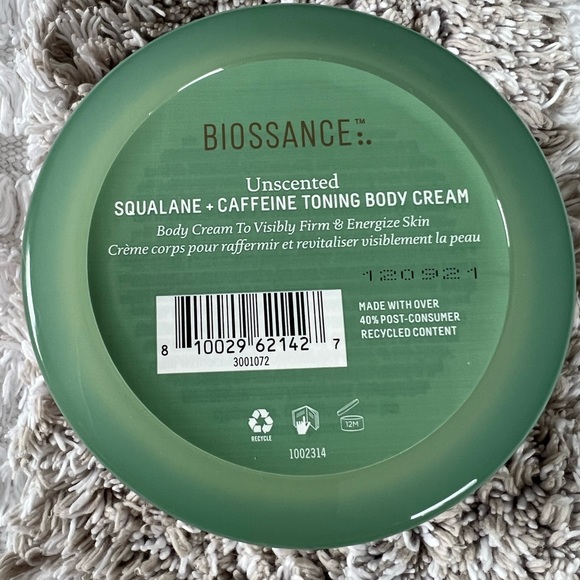 Biossance Squalane + Caffeine Toning Body Cream Full Size Unscented 6.76oz 200ml - Picture 3 of 3